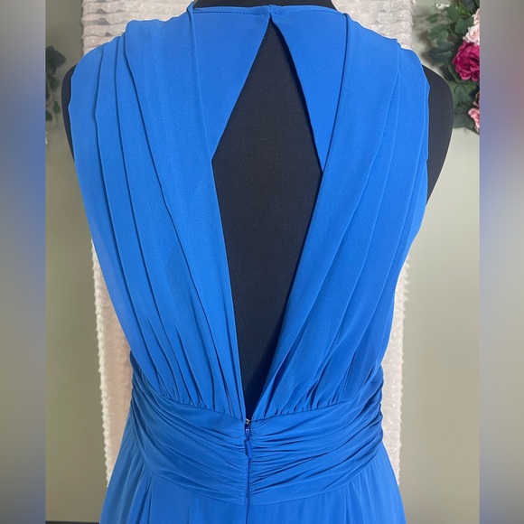 Dessy Collection Long Blue Formal Dress - Picture 4 of 5